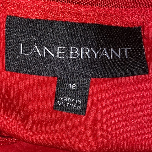 L’âne Bryant New Red fancy dress with flare at base of arms size 16! - Picture 8 of 8